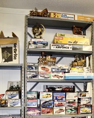 Model Car Kits and Brass Musical Figurines